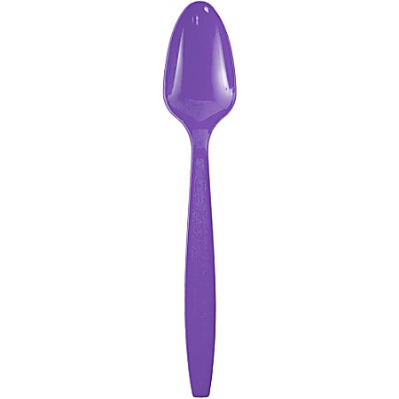 JAM PAPER Big Party Pack of Premium Plastic Spoons, Purple, 100 Disposable Spoons/Box 