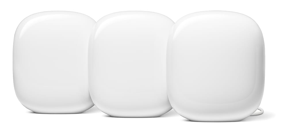 Google&trade; Nest Wi-Fi Pro 1-Port 5.4 Gigabit Routers, GA03690-US, Snow, Pack Of 3 Routers