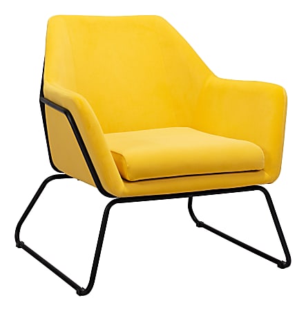 Zuo Modern Jose Plywood And Steel Accent Chair, Yellow