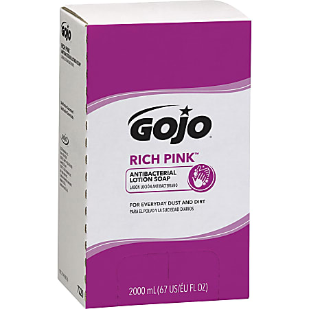 Gojo® Rich Pink Antibacterial Lotion Hand Soap, Floral Scent, 67.63 Oz.