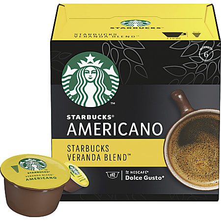 Starbucks® Coffee by NESCAFE Veranda Blend Americano Coffee Pod Compatible with Nescafe Dolce Gusto - Veranda Blend, Arabica, Latin America - Light - 3.6 oz - 12