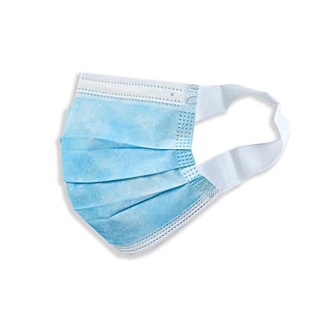 Carelder 3 Ply Pleated Disposable Face Mask, Adult, One Size, Box of 50