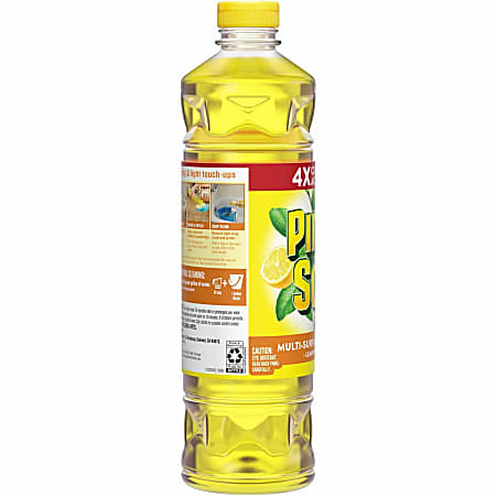 Pine-Sol All Purpose Multi-Surface Cleaner - Concentrate - 28 fl oz (0.9 quart) - Lemon Fresh Scent - 12 / Carton - Deodorize, Long Lasting, Non-sticky, Rinse-free, Disinfectant - Yellow