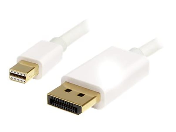 StarTech.com White Mini DisplayPort To DisplayPort 1.2 Adapter Cable, 3'