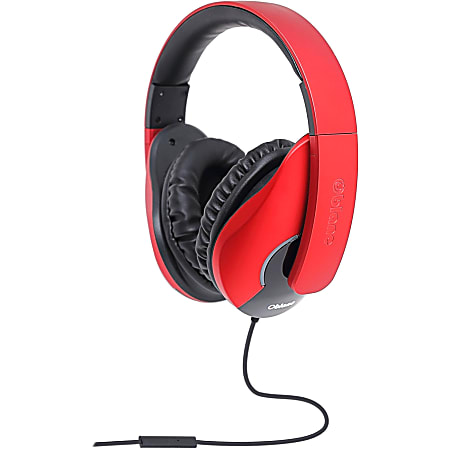 SYBA Multimedia Oblanc Shell (Red/Black) Stereo Headphone w/In-line Microphone