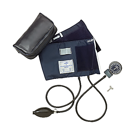 Medline Handheld Aneroid Sphygmomanometer, Adult, Blue