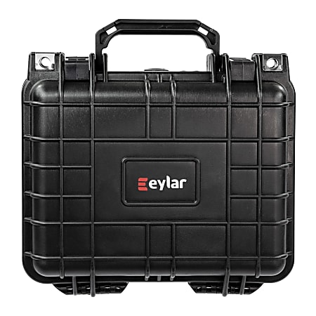 eylar SA00022 Small Waterproof And Shockproof Gear And Camera Hard Case With Foam Insert, 9-11/16”H x 10-5/8”W x 4-7/8”D, Black