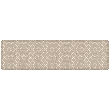 GelPro Designer Comfort Polyurethane Anti-Fatigue Mat For Hard Floors, 20” x 72”, Trellis Khaki