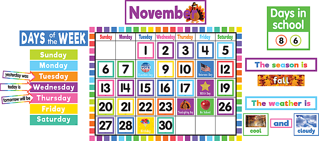 Teacher Created Resources Full-Size Bulletin Board Set, Colorful Calendar