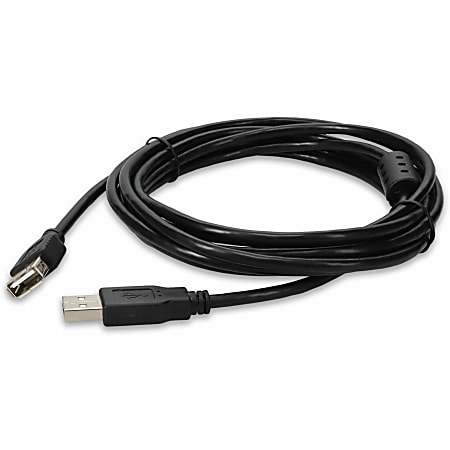 AddOn 5-Pack of 10ft USB A 2.0 Male to Female Black Cables, USBEXTAA10FB5PK