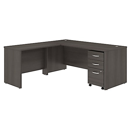 Bush Business Furniture Studio C 72"W L-Shaped Corner Desk With Mobile File Cabinet And Return, Storm Gray, Premium Installation