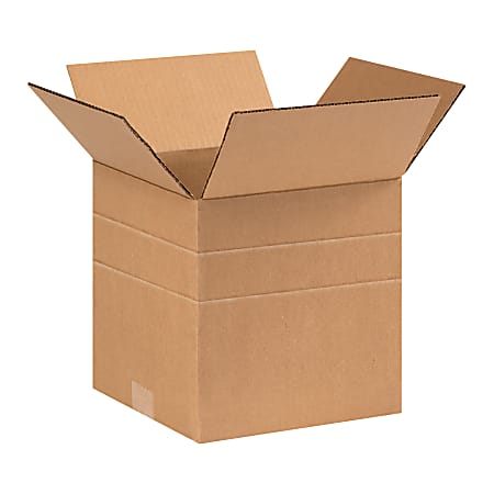 Partners Brand Multi-Depth Corrugated Boxes, 9" x 9" x 9", Kraft, Pack Of 25