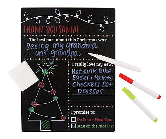 Office Depot® Brand Dear Santa Holiday Christmas Board, 9-1/2" x 12-1/2", Black