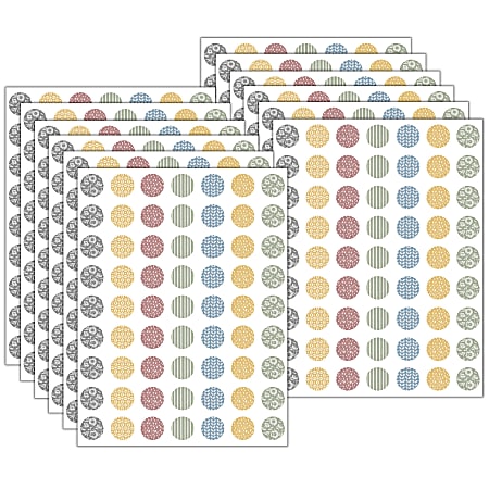 Teacher Created Resources Mini Stickers, 1/2”, Classroom Cottage, 378 Stickers Per Pack, Bundle Of 12 Packs