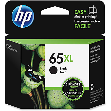 HP 65XL High-Yield Black Ink Cartridge, N9K04AN