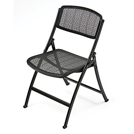Mity-Lite™ Mesh One™ Folding Chairs, 32 1/4"H x 19 3/4"W x 23"D, Black, Pack Of 4