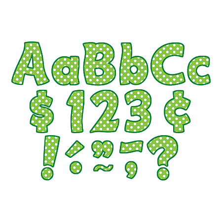 Teacher Created Resources Funtastic Font Polka Dot Letters And Numbers, 4", Lime, Pre-K - Grade 8, Pack Of 208