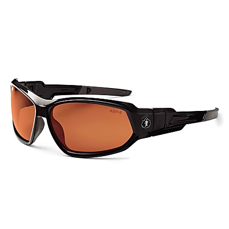 Ergodyne Skullerz® Safety Glasses, Loki, Polarized, Black Frame, Copper Lens