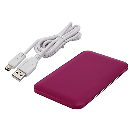 Ativa® Mobil-IT MH401 4-Port Ultra Thin USB Hub, Pink