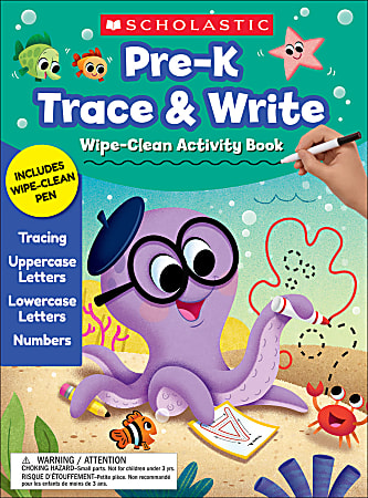 Scholastic® Pre-K Trace & Write Wipe-Clean Activity Book