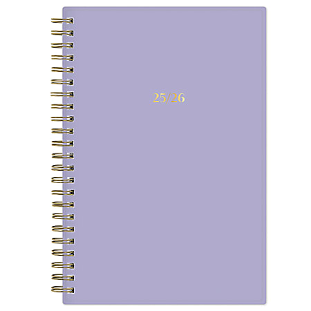 2025-2026 Blue Sky Travel Write Draw Lima Flowers/Solid Lavender Weekly/Monthly Academic Planning Calendar, 5" x 8", July 2025 to June 2026, 153050