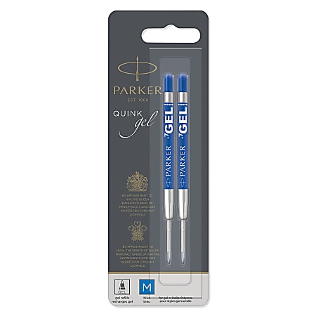 Parker® Gel-Ink Refills, Medium Point, 0.7 mm, Blue, Pack Of 2 Refills