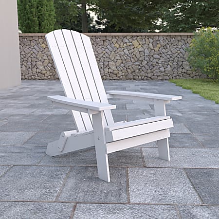 Flash Furniture Charlestown Folding Adirondack Chair, White