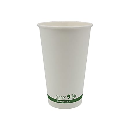 StalkMarket Planet+ Compostable Hot Cups, 16 Oz, White, Pack Of 1,000 Cups