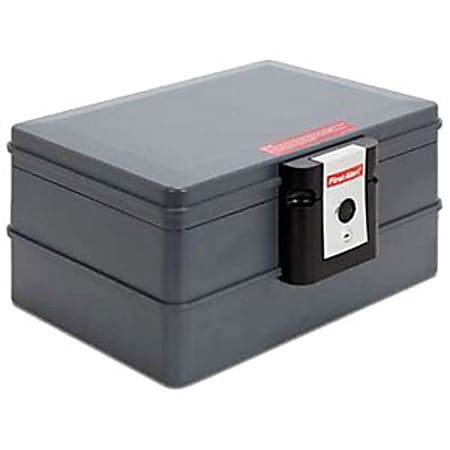 First Alert 2030F Waterproof Fire Resistant Chest - 0.39 ft³ - Key Lock - Water Proof, Fire Resistant - for Digital Media, Document - Overall Size 12.8" x 16" - Slate - Resin