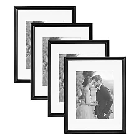 Kate and Laurel Adlynn Wall Frame, 11x14/8x10, Black, 4 Pack