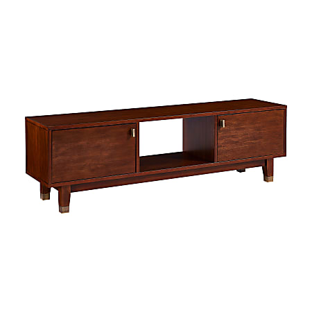 Southern Enterprises Wendell TV Stand For 66" Flat-Screen TVs, 18"H x 60"W x 14"D, Dark Tobacco