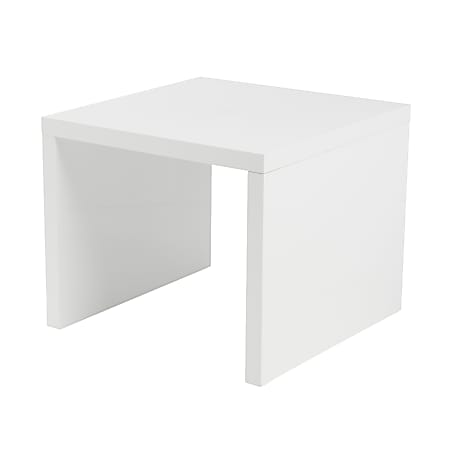 Eurostyle Abby Square Side Table, 20-1/8”H x 23-3/5”W x 23-3/5”D, High Gloss White