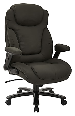 Office Star Pro-Line II Big & Tall High-Back Fabric Chair With Arms, 50"H x 30 1/4"W x 32 1/2"D, Charcoal/Black