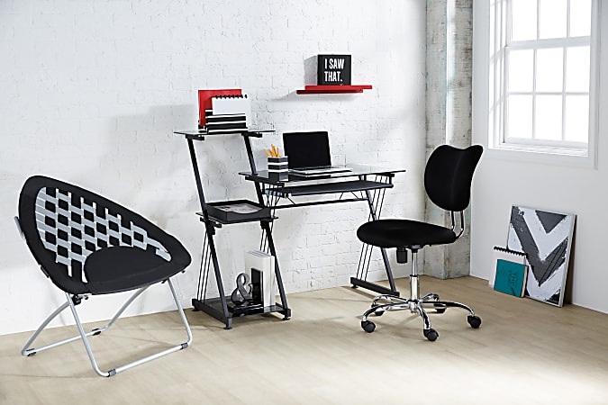 Brenton Studio Limble 46 W Glass Computer Desk Black Office Depot