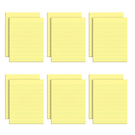 TOPS™ The Legal Pad™ Glue-Top Writing Pads, 8 1/2" x 11", Narrow Ruled, 50 Sheets, Canary, Pack Of 12 Pads