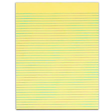 TOPS The Legal Pad Glue Top Writing Pads 8 12 x 11 Narrow Ruled 50 Sheets  Canary Pack Of 12 Pads - Office Depot