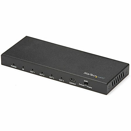 StarTech.com 4 Port HDMI Splitter - 4K 60Hz - 1x4 Way HDMI 2.0 Splitter - HDR - ST124HD202 - Displays the same image with sound on 4 screens