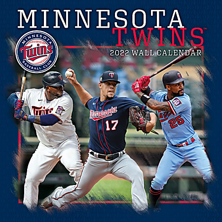 Lang Turner Licensing Monthly Wall Calendar, 24”H x 12”W, Minnesota Twins, January To December 2022
