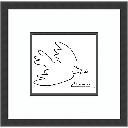 Amanti Art Dove of Peace by Pablo Picasso Wood Framed Wall Art Print, 17”H x 17”W, Black