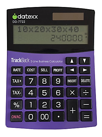 Datexx DD-7722 2-Line TrackBack Business Large Desktop Calculator