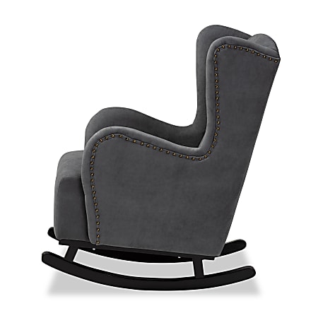 Baxton Studio Jamir Rocking Chair, Gray/Dark Brown