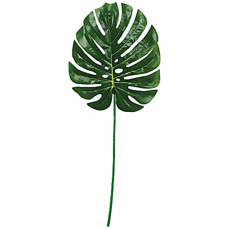 Amscan Summer Plastic Faux Palm Leaves, 29-1/2" x 10", Green, Pack Of 2 Leaves