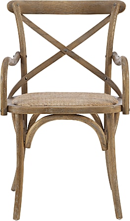 Linon Corie Arm Chair, Natural/Ash Gray Wash