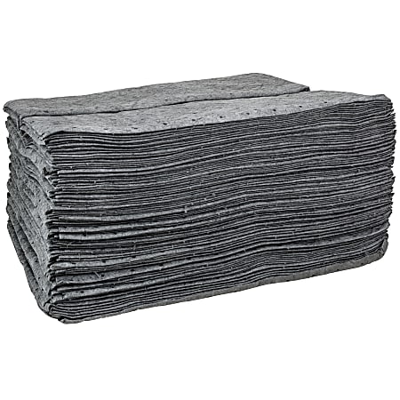 Hospeco TaskBrand® Maintenance Sorbent Pads, 15" x 18”, Gray, Pack Of 100 Pads
