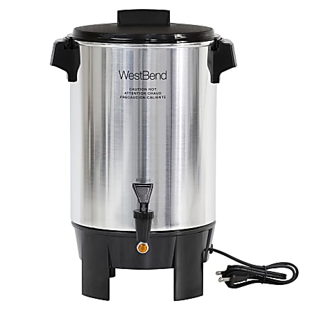 West Bend 30 Cup Polished Coffee Urn Silver - Office Depot