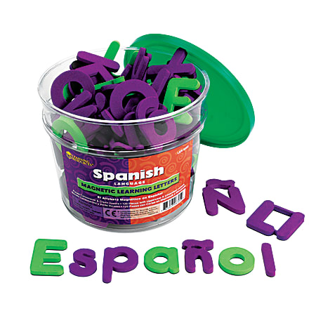 Learning Resources Foam Magnetic Spanish Letters, Green/Purple, Pack Of 120