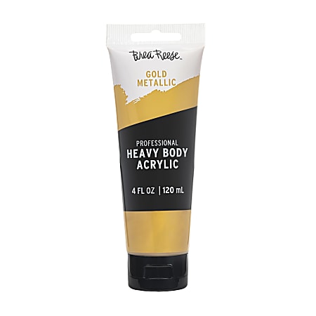 Brea Reese Professional Heavy-Body Acrylic Paint, 4 Oz, Metallic Gold