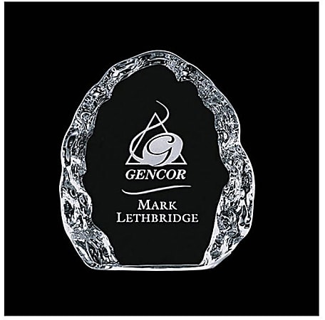 Custom Naughton Iceberg Award, 3" x 3-1/2", Clear