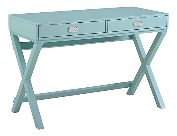 Linon Ari 44"W Home Office Writing Desk, Blue