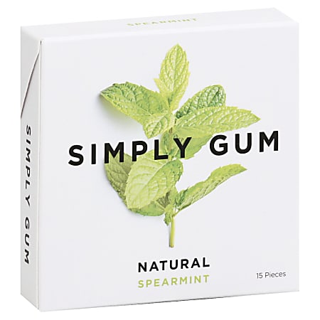 Simply Gum Chewing Gum, Spearmint, 0.74 Oz, Total Qty 12